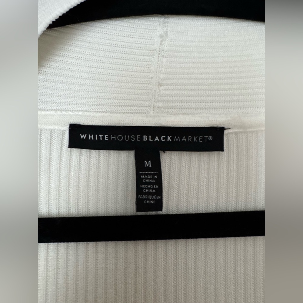 White House Black Market WHBM Cream Cardigan - Picture 3 of 4